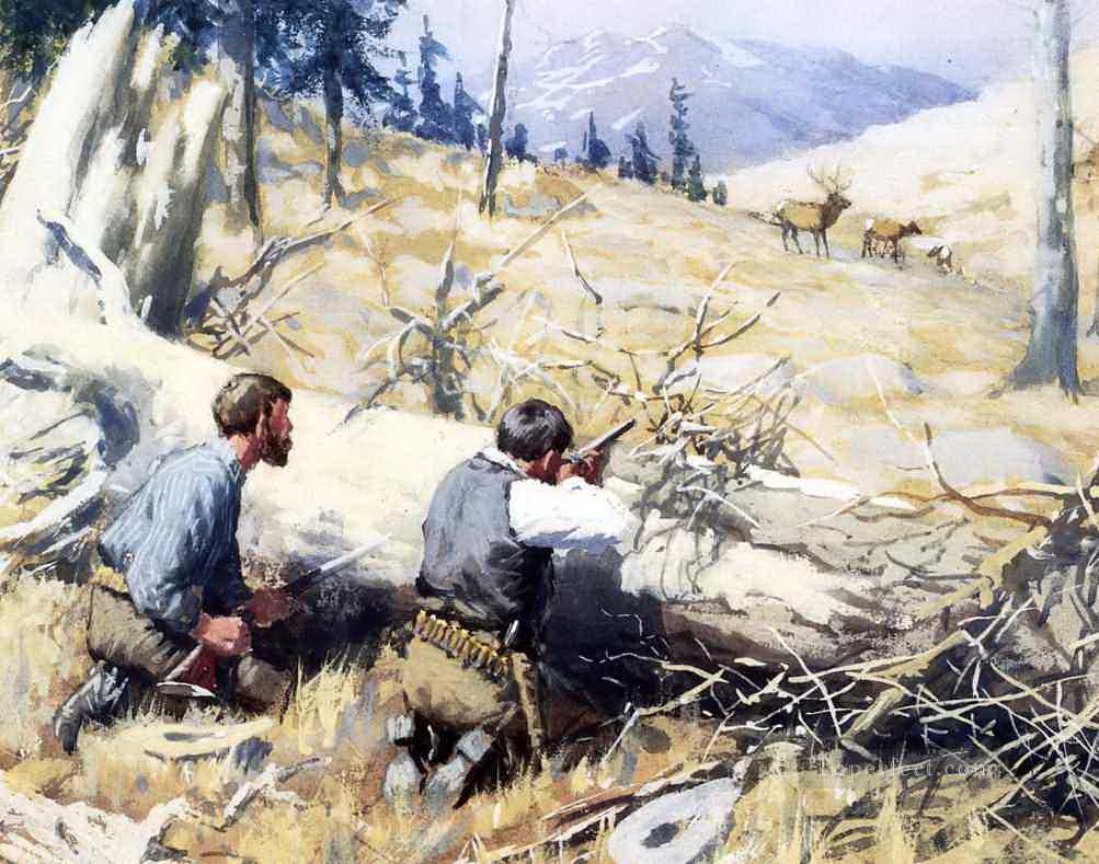Arthur B Frost Elk Ahead Oil Paintings